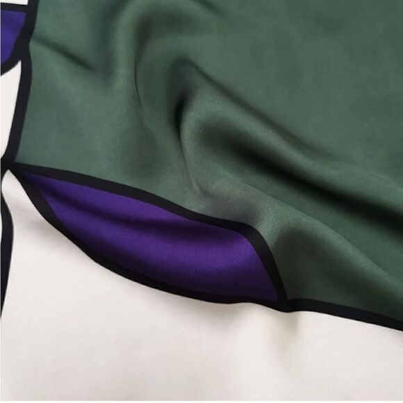 Floral Color Block Silky Scarf - Picture 5 of 5